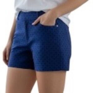 LOFT Royal Blue Printed Textured 100% Cotton Shorts 8